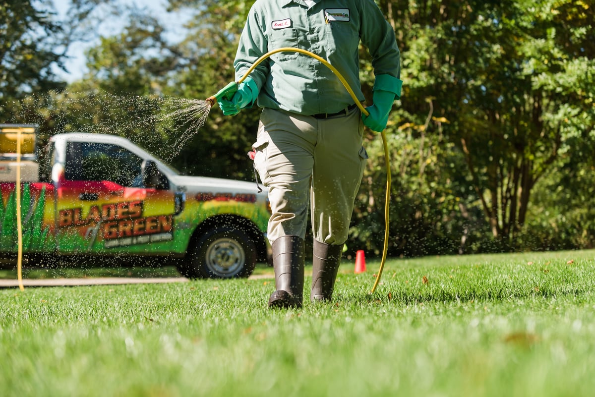 lawn specialist aerating lawn