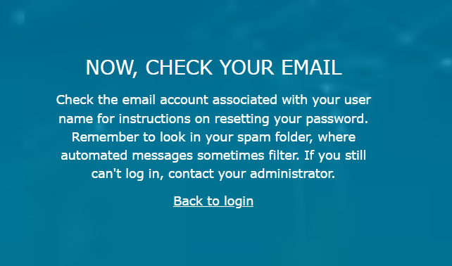 Password reset confirmation email instructions