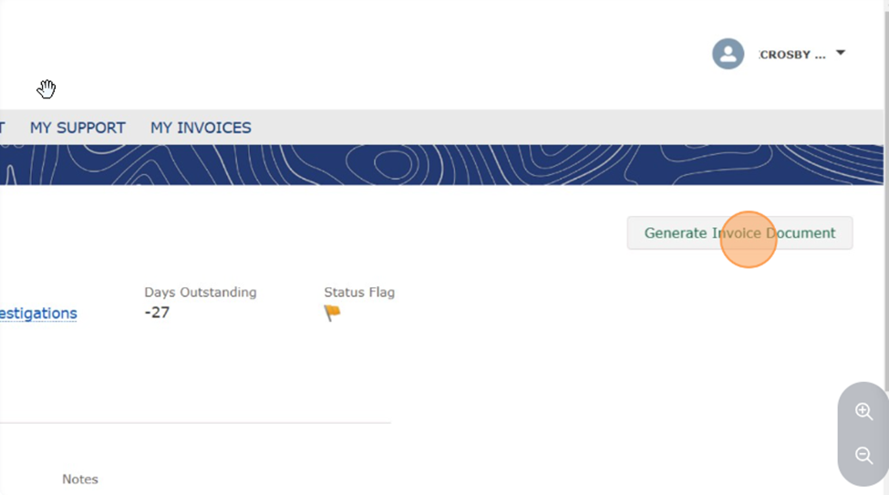 Related section showing generated invoice PDF