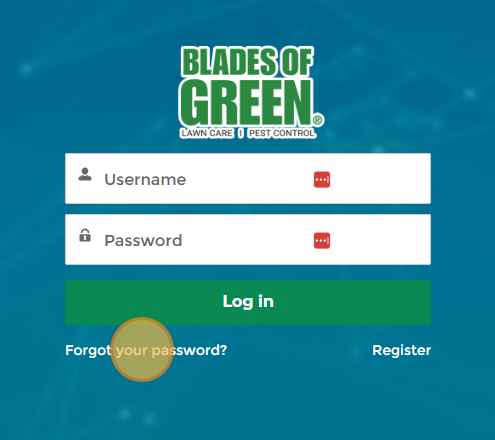 Customer Portal login screen showing "Forgot Password"